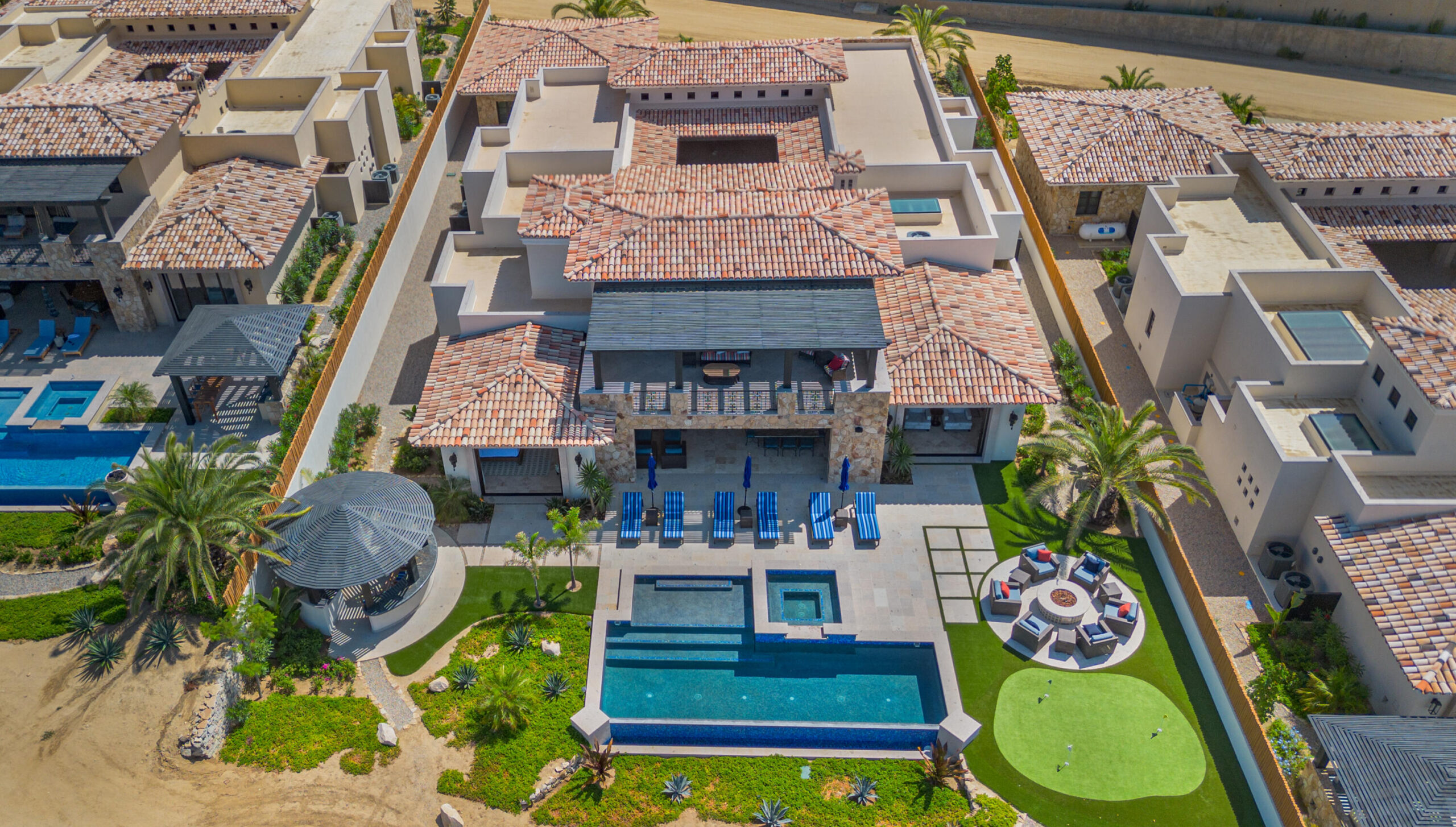 Cabo Luxury Sunset Hill Setting a new benchmark for modern design at Diamante, this truly exceptional five-bedroom, five-bathroom residence embodies the pinnacle of contemporary luxury. With an elevated aesthetic, the home utilizes state-of-the-art 3D foam panel construction to ensure remarkable environmental comfort, structural durability, and minimal long-term maintenance. Outfitted with a professional-grade suite of Wolf, Sub-Zero, and Zephyr appliances, the interior is a fully realized, turn-key masterpiece offering immediate access to the exclusive Diamante lifestyle. The open-concept living spaces are defined by a seamless indoor-outdoor flow, drawing the eye toward breathtaking sunset for sale