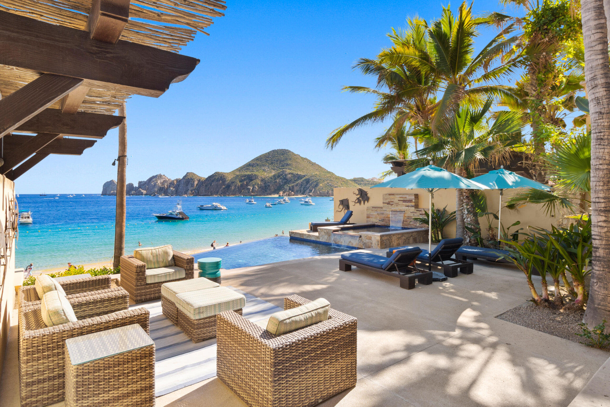 Cabo Luxury Migaloo Designed with avant-garde Mexican architecture and infused with a boho-chic flair, Migaloo 6 is a three- story home crafted for seamless indoor-outdoor living. The top floor offers breathtaking panoramic for sale