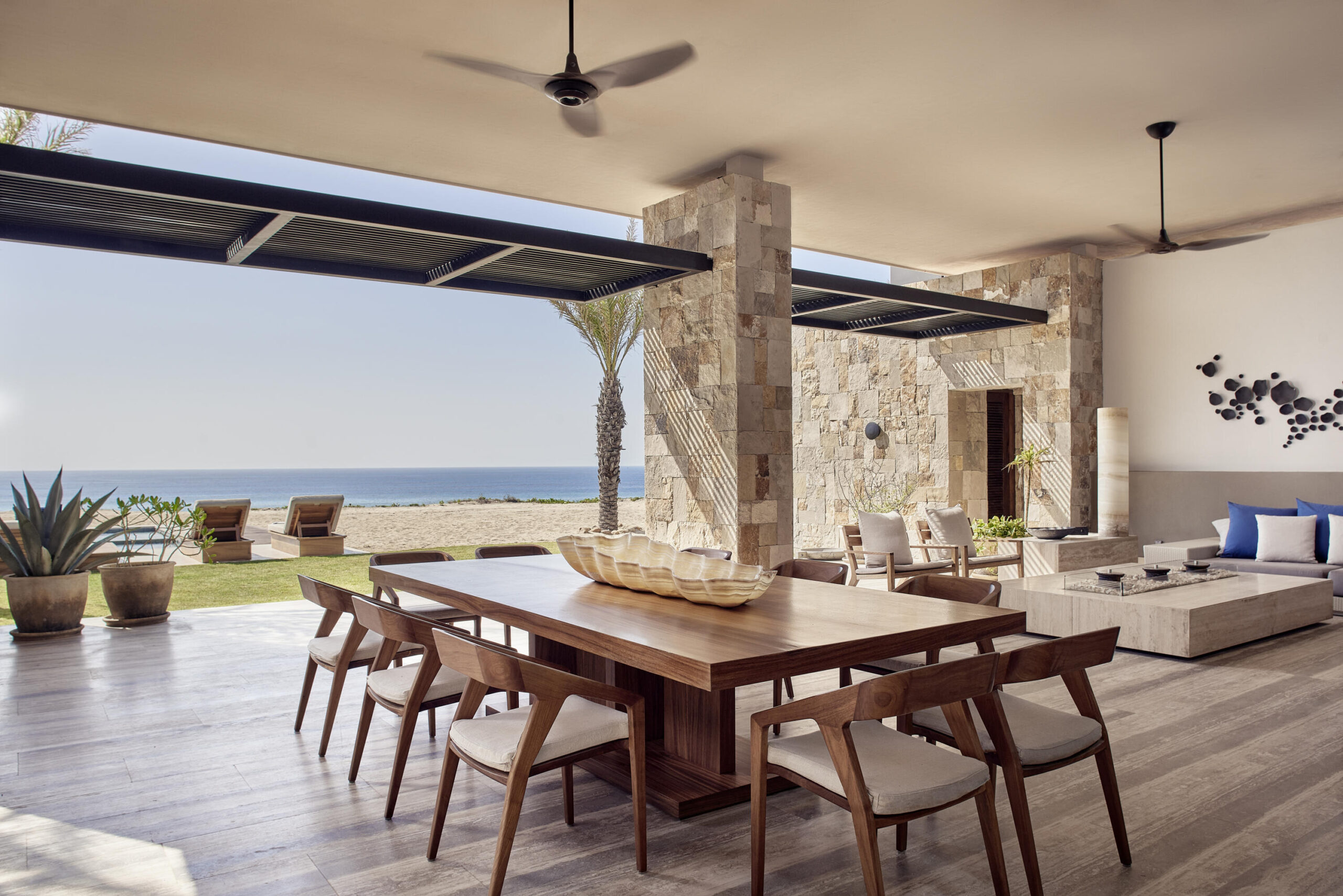 Cabo Luxury West Enclave Ritz-Carlton Experience the ultimate in beachfront living at the Grand Reserve Residence, located within Zadรบn, a Ritz-Carlton Reserve in Puerto Los Cabos. This exceptional move in ready two-story villa offers over 14,600 sq. ft. of interior space with five bedrooms, five full bathrooms, and two half baths. Thoughtfully designed by Uribe Krayer Arquitectos, the home blends modern architecture with natural materials, creating a seamless connection between indoor and outdoor living. Enjoy expansive ocean for sale