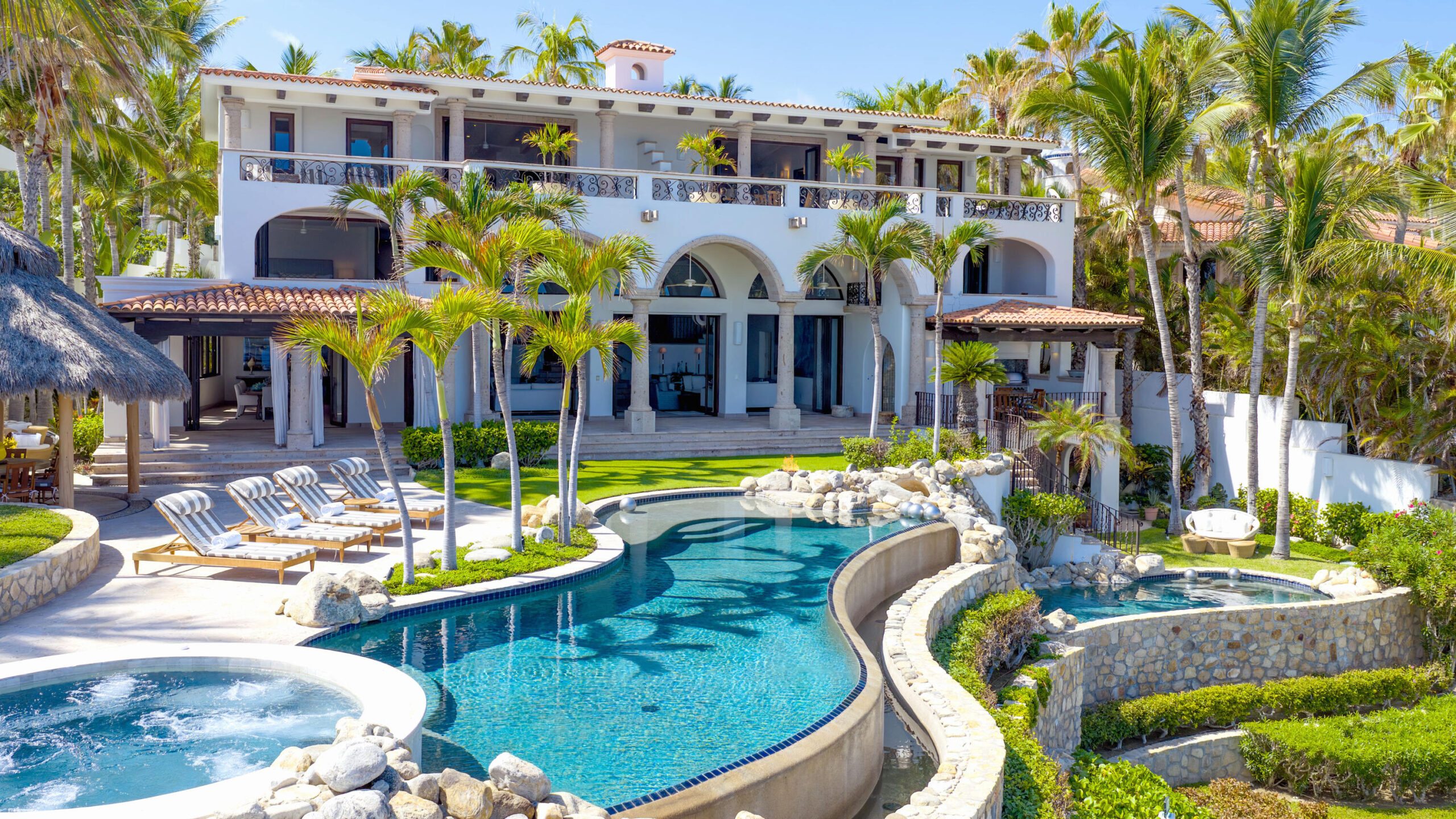 Cabo Luxury Migaloo Designed with avant-garde Mexican architecture and infused with a boho-chic flair, Migaloo 6 is a three- story home crafted for seamless indoor-outdoor living. The top floor offers breathtaking panoramic for sale