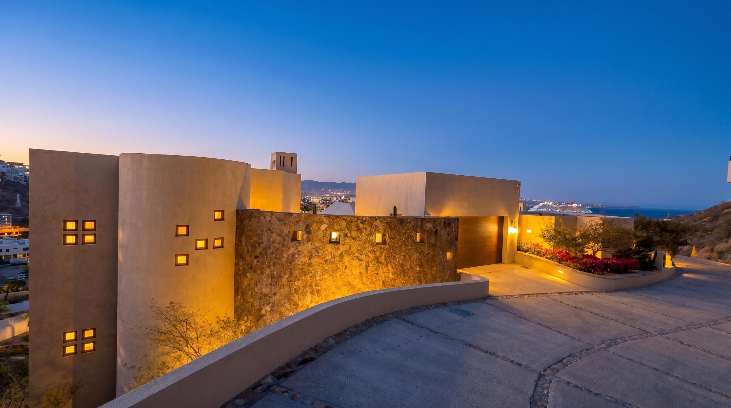 Cabo Luxury Section 4- Las Canadas Discover refined indoor-outdoor living at Cañada 9, set within Querencia, San Jose del Cabo's premier private golf community. Soaring beamed ceilings, walls of pocket glass, and luminous marble floors define an open great room that flows effortlessly to the terrace, infinity-edge pool, and stone-clad water feature -- all framed by panoramic Sea of Cortez and mountain for sale