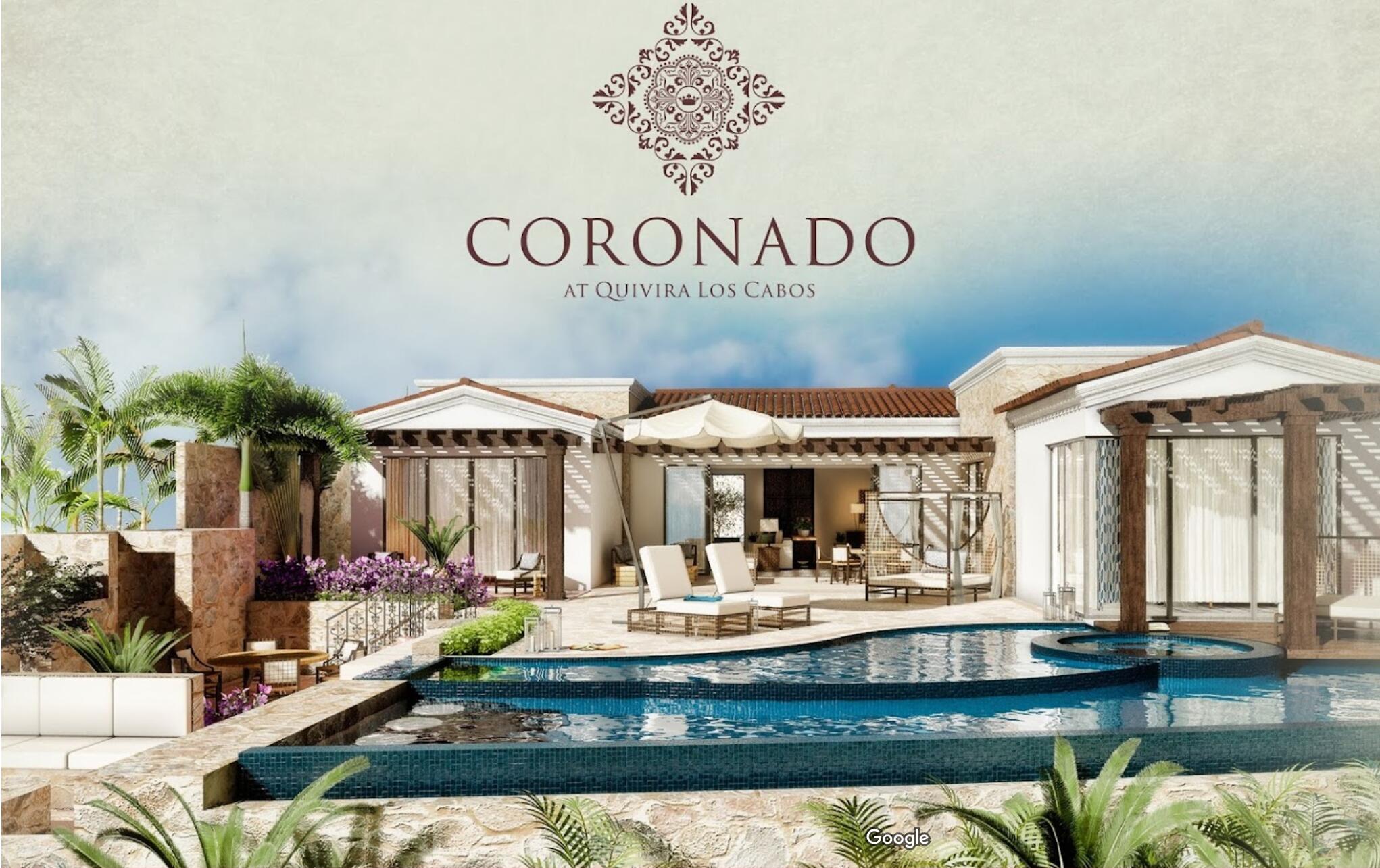 Cabo Luxury Coronado The stunning beauty of Quivira Los Cabos and the promise of a simple yet sophisticated lifestyle that offers access to the award-winning Quivira Golf Club, custom residences in a landscape where desert and ocean meet, and a place where your privacy and your family's well-being are guaranteed, are reasons enough for many to want to call Quivira their home.The homes at Coronado have a rich and inviting feel throughout.These single story residences will offer endless opportunities to sit and enjoy unobstructed ocean and golf course for sale