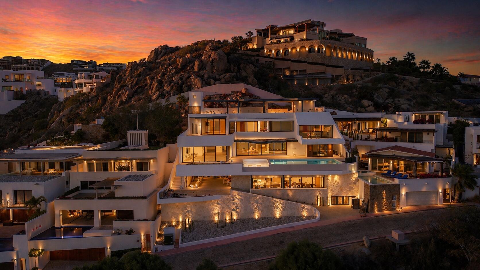 Cabo Luxury Legacy Founders Estates Introducing an extraordinary pre-construction opportunity in the prestigious Legacy Estates, Diamante Cabo San Lucas' most exclusive enclave. This 7-bedroom estate spans 9,500 sq.ft. of meticulously designed living space, complemented by 4,300 sq.ft. of expansive outdoor living areas, all poised to deliver the ultimate in luxury coastal living. Perched at the highest elevation within Diamante, this homesite is one of only ten private estates, offering uninterrupted, panoramic for sale