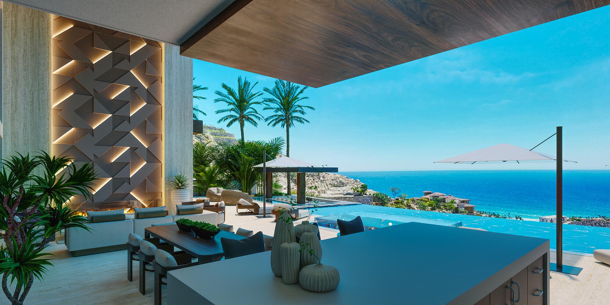 Cabo Luxury Section 1- Las Colinas A striking contemporary estate set atop the coveted Colinas hillside in Querencia, this new construction residence captures sweeping for sale