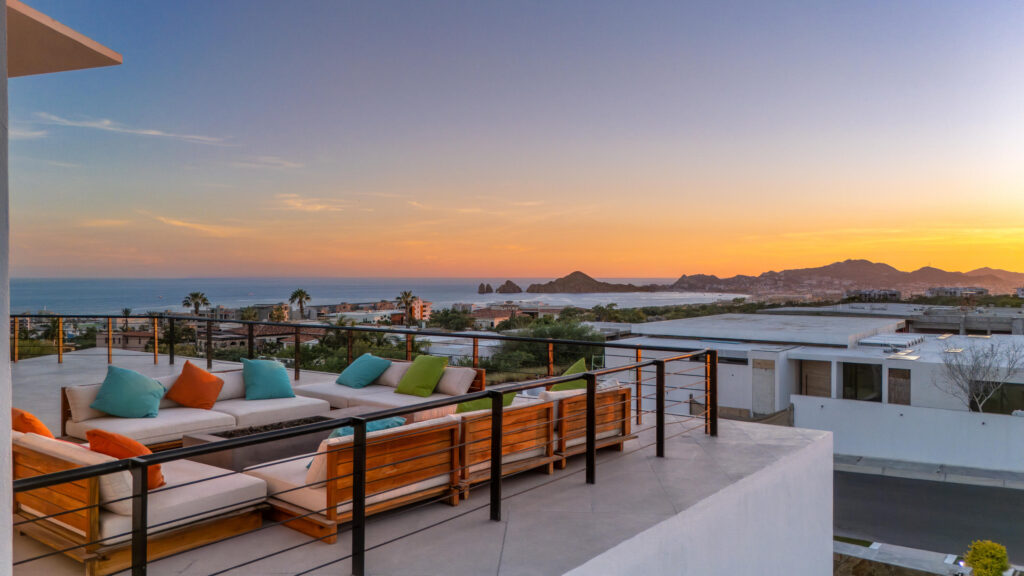 Cabo Luxury Beach Estates Luz de Diamante is perfectly situated just a short walk from the beach and nestled within the prestigious Diamante community positioned between the 5th and 16th holes of the Dunes Course designed by Davis Love III. Spanning approximately 20,000 sqft, this magnificent residence, built in 2017, seamlessly blends modern design with Mexican accents. The estate boasts four spacious master bedrooms, each providing stunning ocean for sale