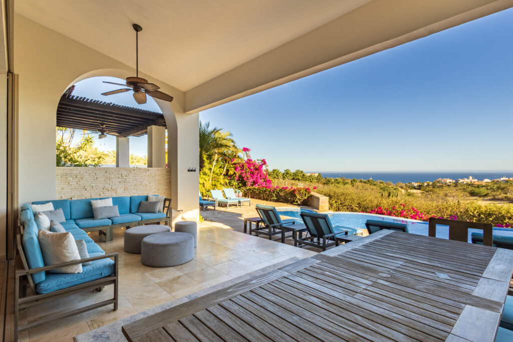 Cabo Luxury Brisas This fantastic villa is located in one of the most prestigious developments in Cabo, Cabo del Sol, Enjoy access to world-class amenities. This beautiful five-bedroom, five-and-one-half-bath custom home offers inviting indoor/outdoor living with beautiful, glistening Sea of Cortez and golf course – Brisas 19, Cabo Corridor, BS
