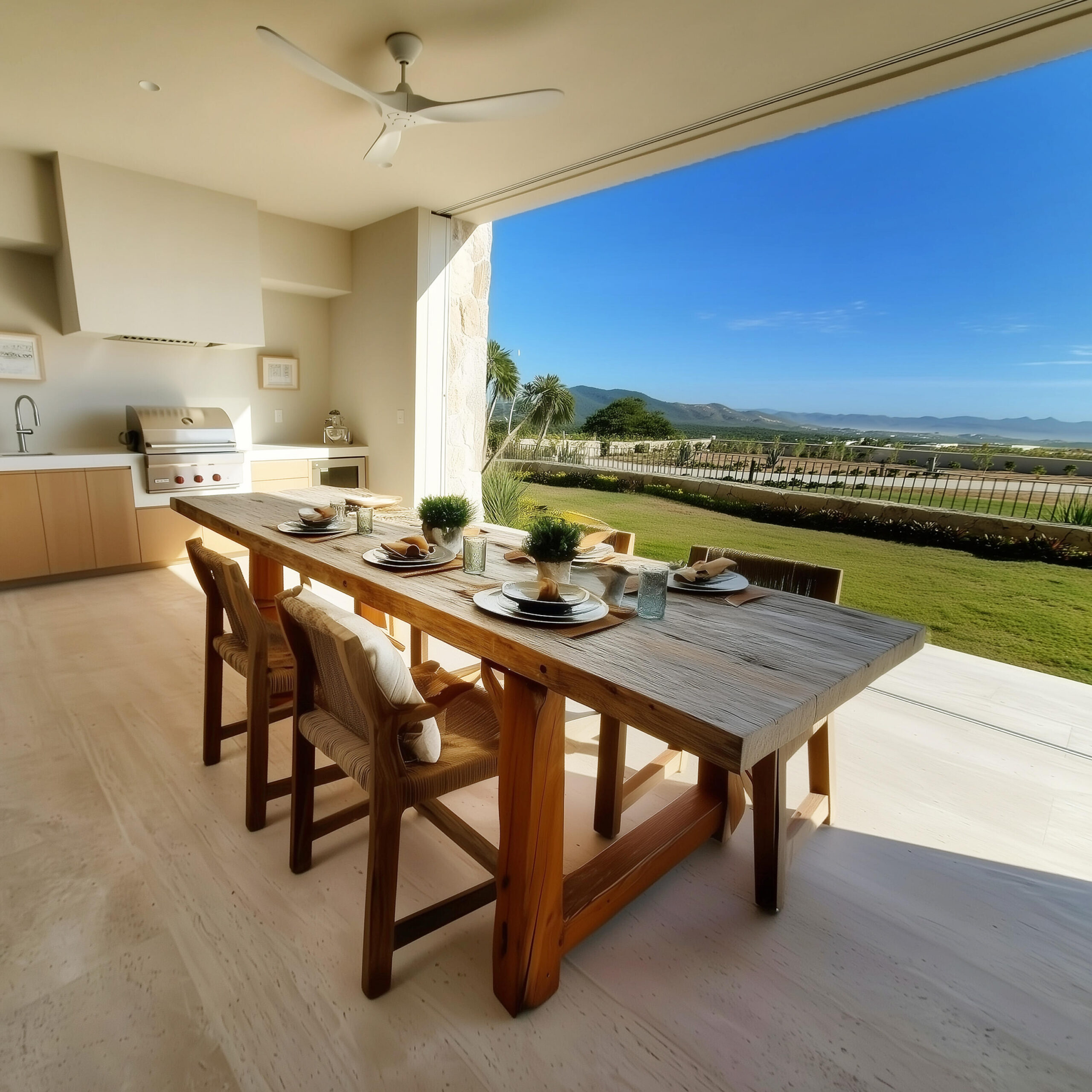 Cabo Luxury Section 6- Las Verandas A rare, highly upgraded, fully furnished garden residence in Querencia. Verandas C-101 offers generous living spaces that open to a large private terrace and grassy garden--an uncommon feature within the community. Contemporary architecture and custom-made furniture are paired with a calm, grounding interior designed with natural materials, custom wood furnishings, clay accents, upgraded flooring, and enhanced interior doors throughout. This residence features a fully upgraded kitchen with new appliances and a 42-inch wine cellar, along with thoughtfully finished bathrooms that include double-sink vanities and elevated finishes. Ceiling fans are installed in all bedrooms. A private in-unit elevator gives you direct access to the parking garage below, to your two parking spaces, and an oversized private storage room included with the home. This residence was delivered new with a comprehensive package of builder-selected upgrades totaling for sale